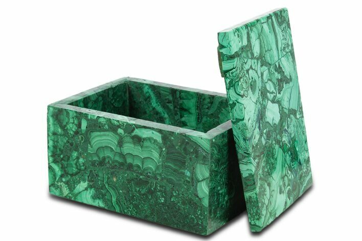 Wide Malachite Jewelry Box - DR Congo #335657